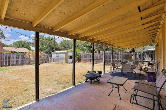 exterior space with lofted ceiling