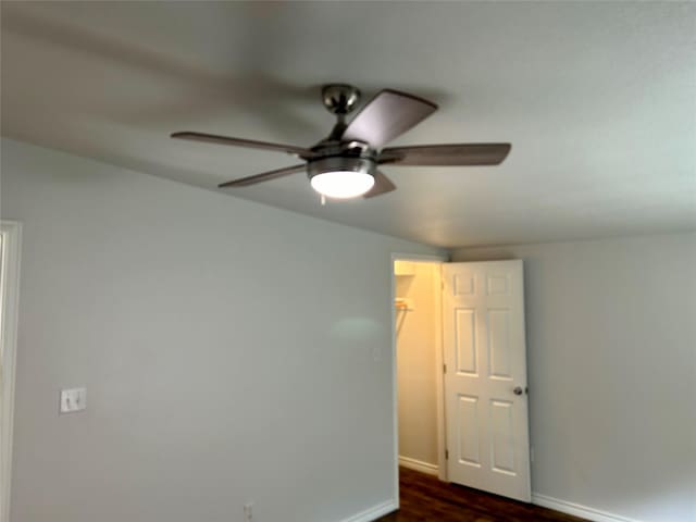 334 Fort Graham Rd, Whitney, TX 76692 - empty room featuring baseboards, ceiling fan, and dark wood-style floors