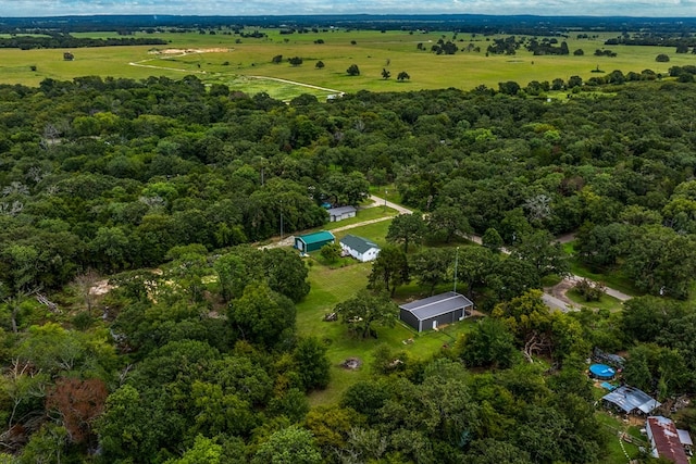 aerial view featuring a rural view