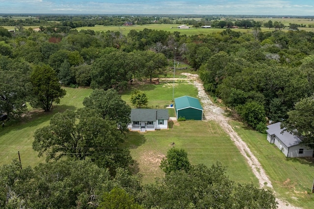 aerial view featuring a rural view