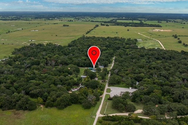 drone / aerial view with a rural view