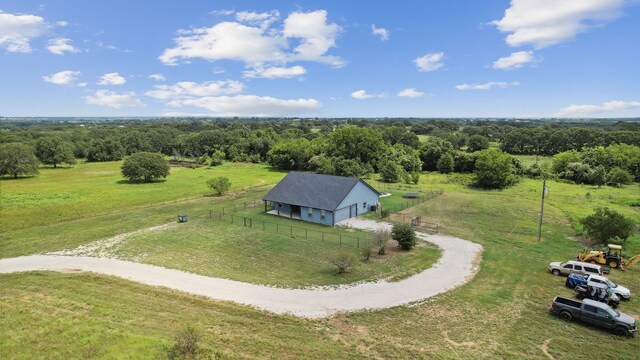 drone / aerial view featuring a rural view