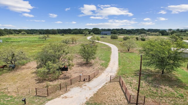 bird's eye view featuring a rural view