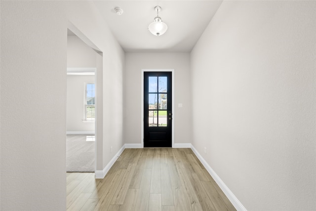 entryway featuring light wood-type flooring