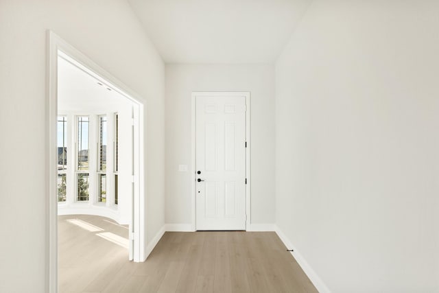 foyer featuring light hardwood / wood-style floors