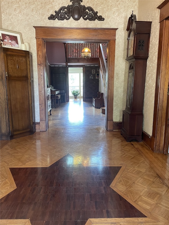 interior space with hardwood / wood-style flooring