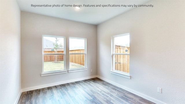 empty room with hardwood / wood-style flooring