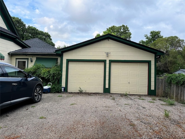 view of garage