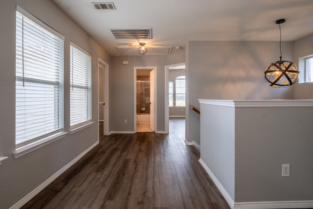 hallway featuring dark hardwood / wood-style flooring