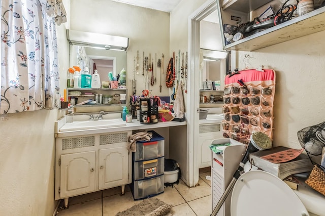 bathroom featuring vanity and tile patterned floors