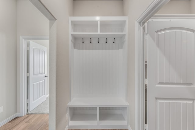 mudroom featuring light hardwood / wood-style floors