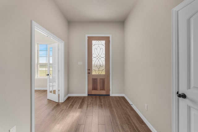 foyer featuring light hardwood / wood-style flooring