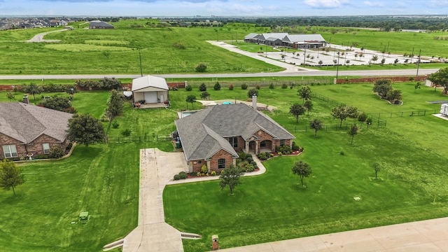 drone / aerial view featuring a rural view