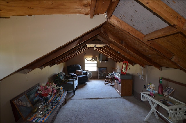 view of unfinished attic