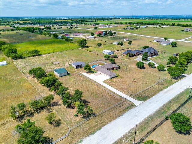 aerial view with a rural view