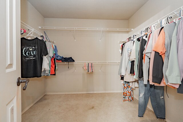 spacious closet with carpet flooring