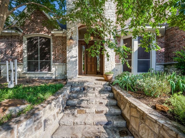 10783 Stagecoach Pass, Pilot Point, TX 76258 - entrance to property with brick siding and stone siding