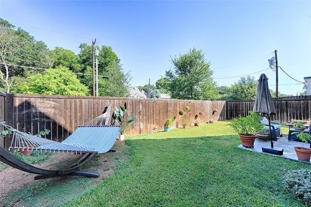 view of yard featuring a patio