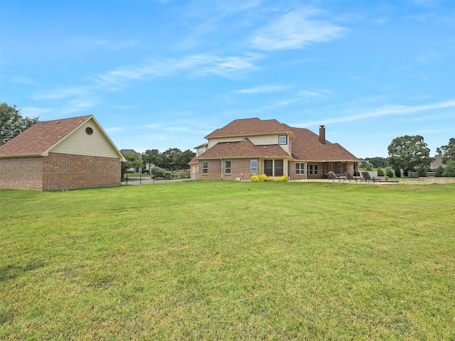 view of yard with a patio area and fence