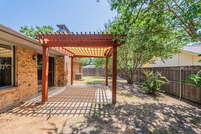 view of patio / terrace featuring a pergola