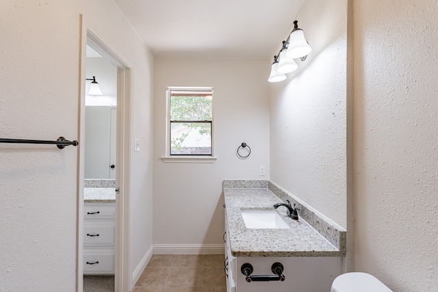 bathroom featuring vanity and tile patterned floors