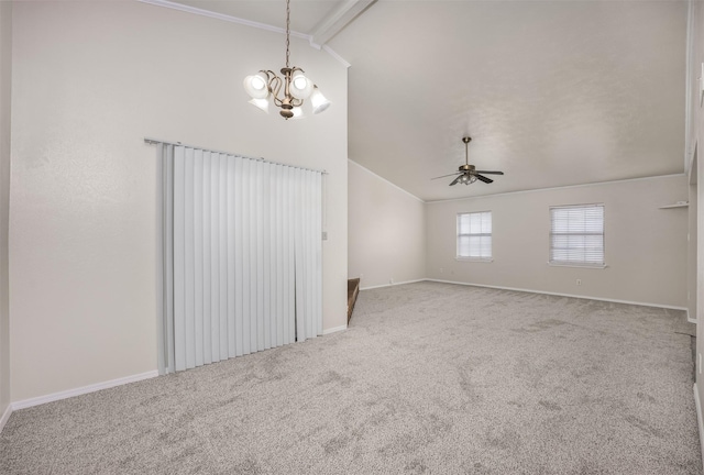 4500 Larner St, The Colony, TX 75056 - carpeted empty room with ceiling fan, baseboards, and crown molding