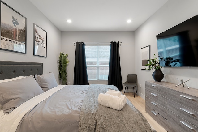 bedroom featuring light hardwood / wood-style floors