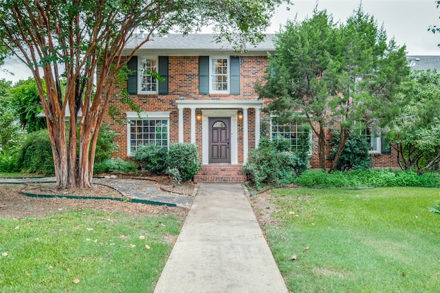 view of front facade with a front yard