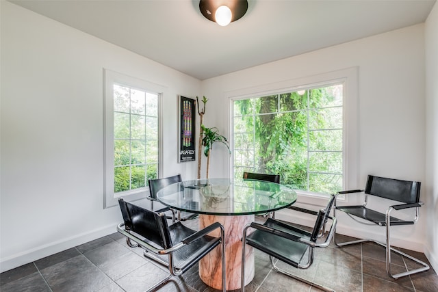 view of tiled dining area