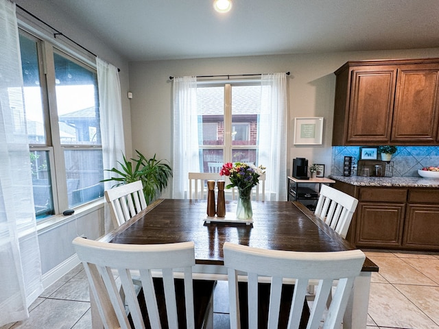 view of tiled dining room