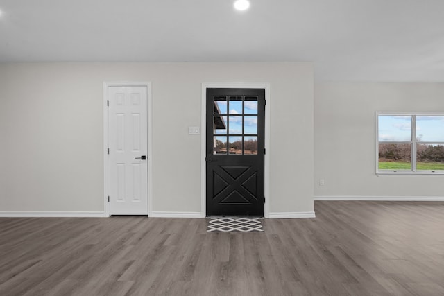 foyer with hardwood / wood-style floors