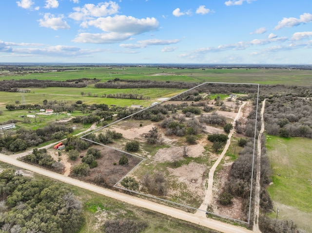 drone / aerial view with a rural view