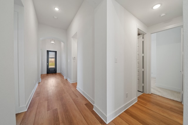 hallway featuring light hardwood / wood-style floors