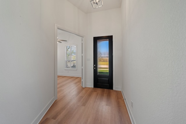 entryway with light hardwood / wood-style floors