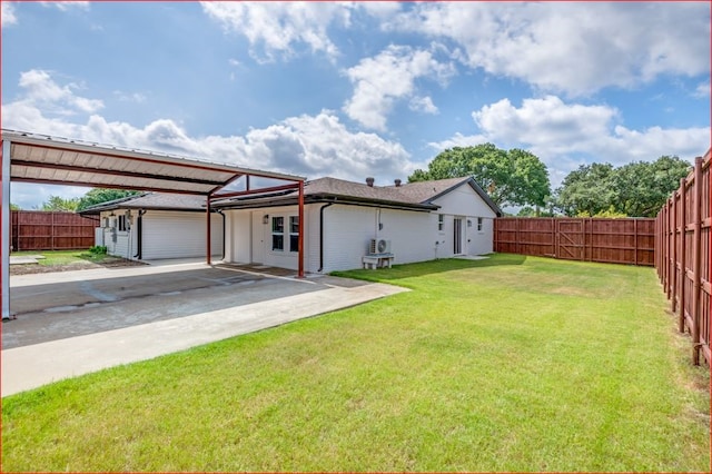 exterior space with a garage and a front yard