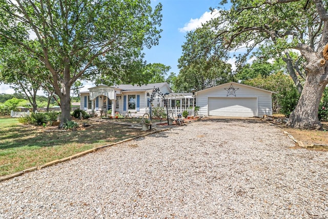 single story home with a garage