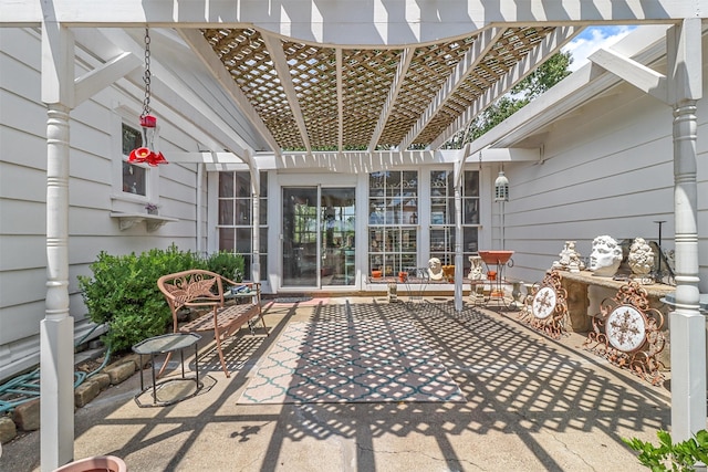 view of patio with a pergola