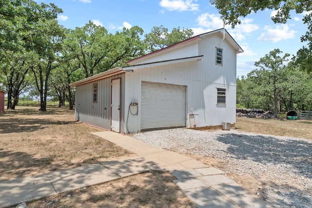 view of garage