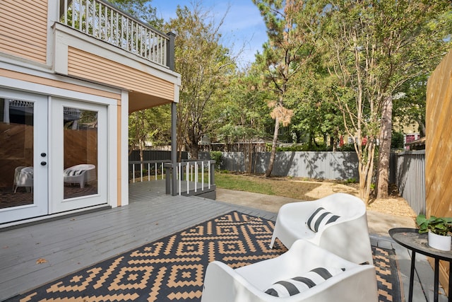 deck featuring french doors