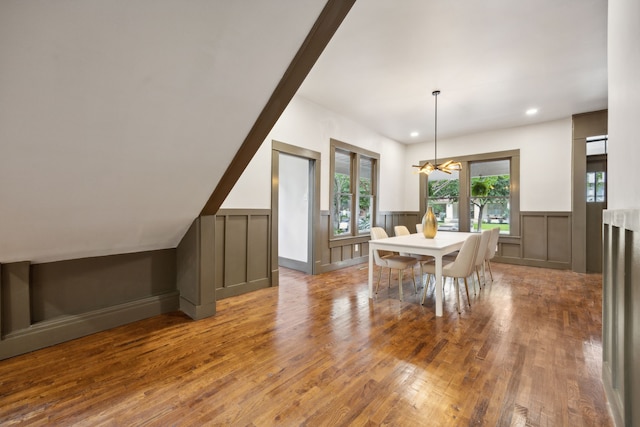 dining area featuring hardwood / wood-style flooring