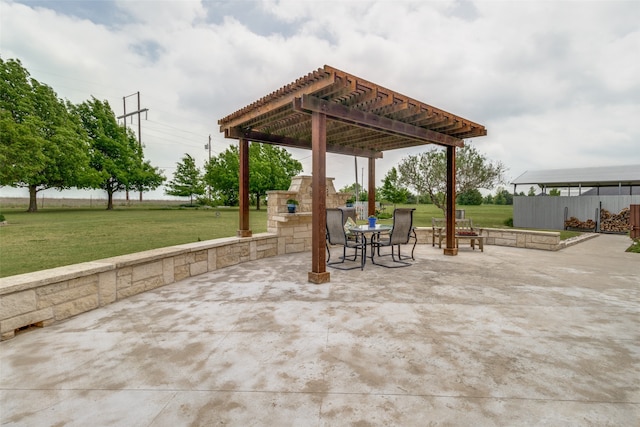 view of patio / terrace with a pergola