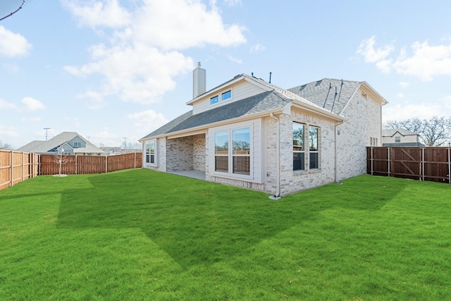 2302 Prosper Way, Mansfield, TX 76063 - rear view of house featuring a fenced backyard, roof with shingles, and a yard