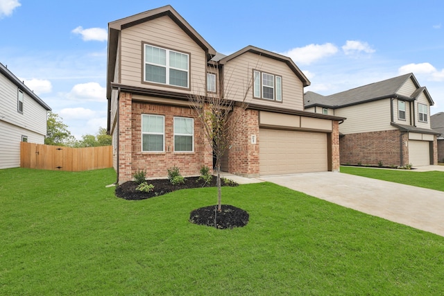 craftsman house featuring a garage and a front yard