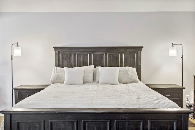 bedroom featuring light hardwood / wood-style floors