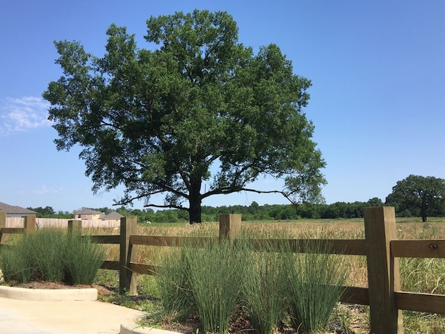 view of yard with a rural view