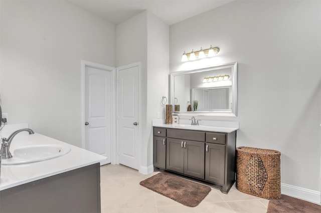 bathroom featuring vanity and tile patterned floors