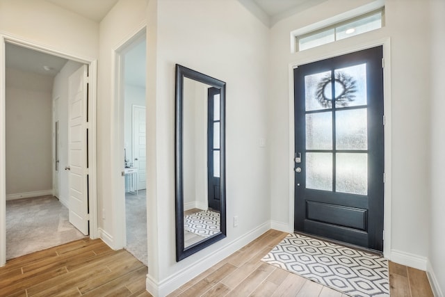 carpeted entryway featuring a wealth of natural light