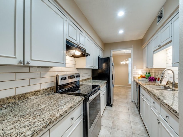 kitchen featuring white cabinets, sink, and stainless steel appliances