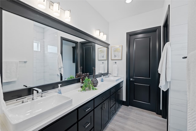 bathroom with double vanity