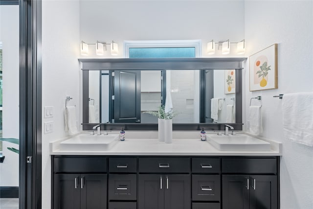 bathroom featuring double sink vanity